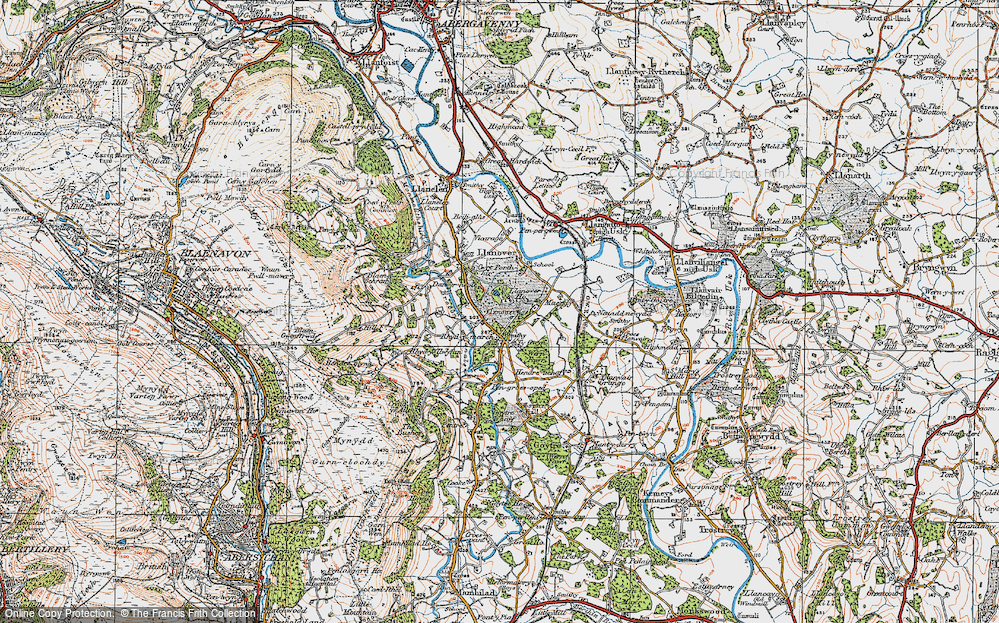 Old Map of Historic Map covering Blaen Ochran in 1919