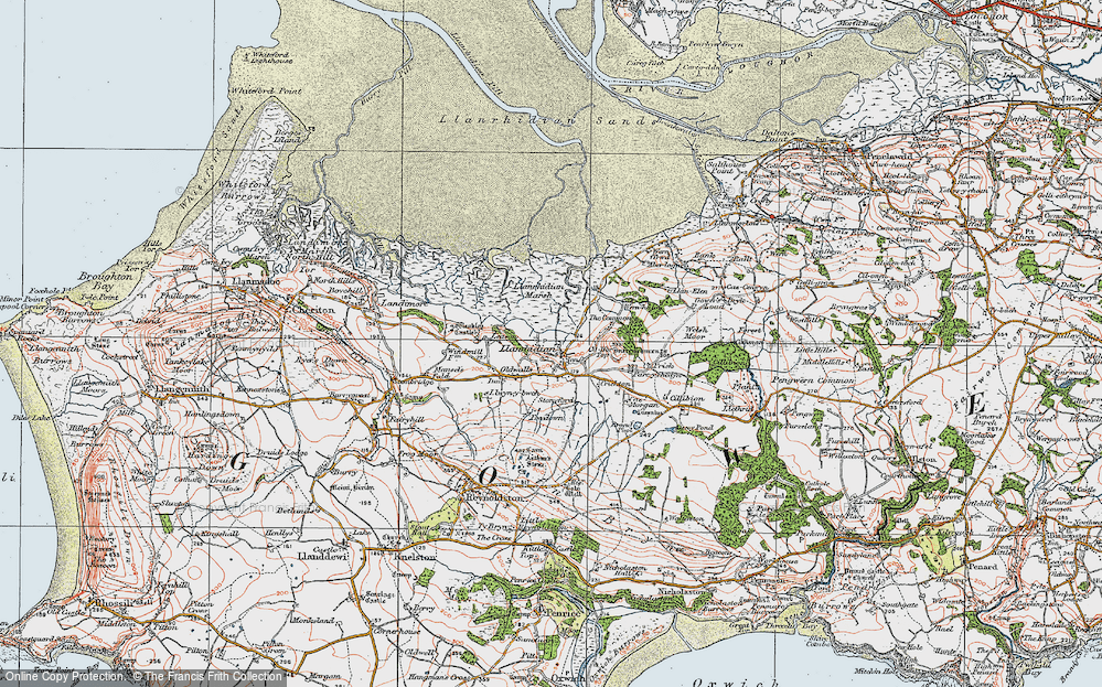 Old Map of Llanrhidian, 1923 in 1923