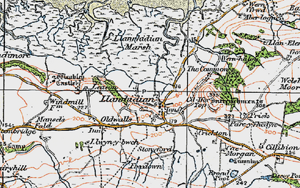 Old map of Llanrhidian in 1923