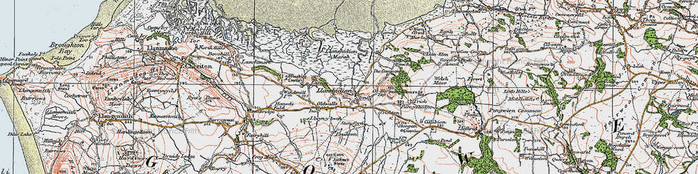 Old map of Llanrhidian in 1923