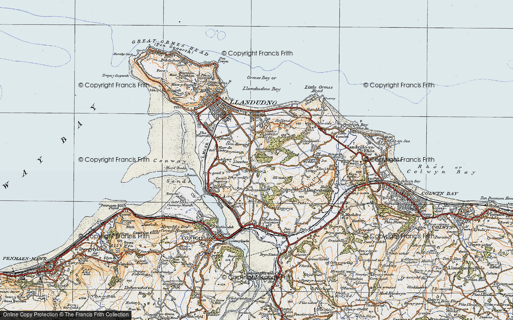 Old Map of Llanrhos, 1922 in 1922