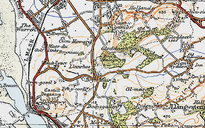 Old map of Llanrhos in 1922