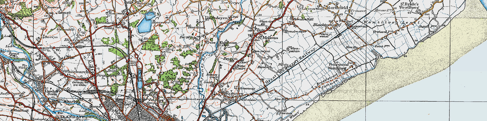 Old map of Llanrumney in 1919
