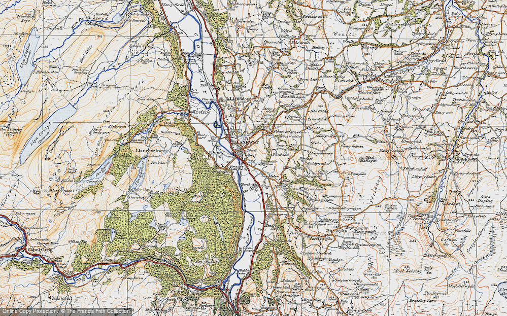 Old Map of Llanrwst, 1922 in 1922