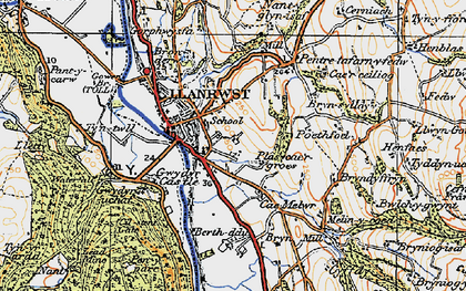 Old map of Llanrwst in 1922