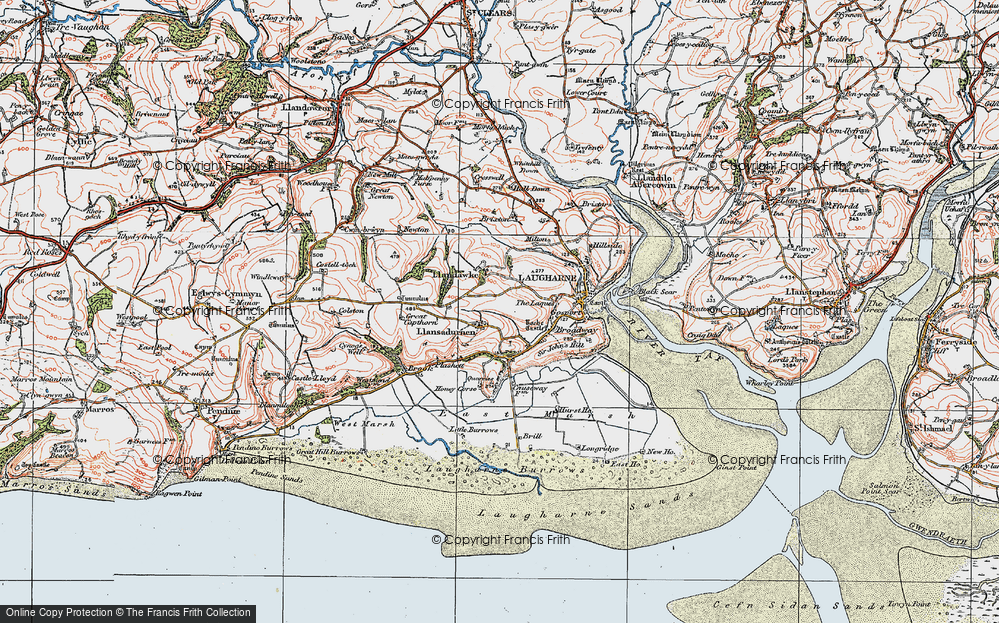 Old Map of Llansadurnen, 1922 in 1922