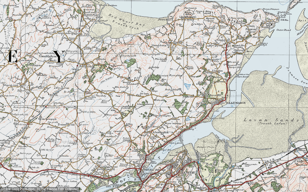Old Map of Llansadwrn, 1922 in 1922