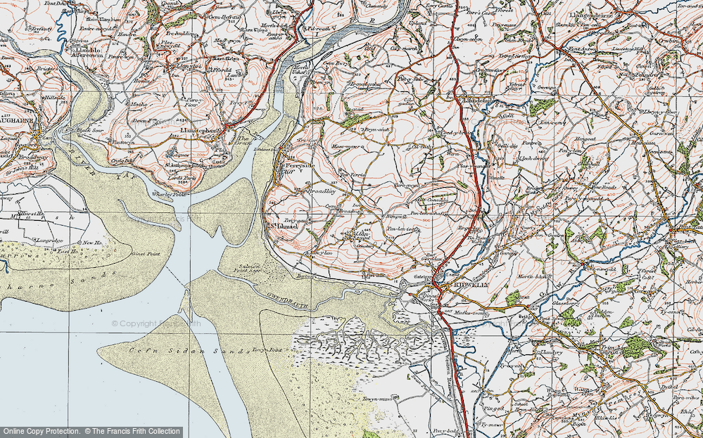 Old Map of Llansaint, 1923 in 1923