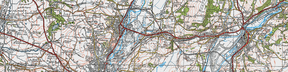 Old map of Llansamlet in 1923