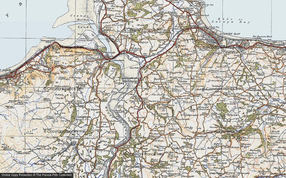 Old Map of Llansanffraid Glan Conwy, 1922 in 1922