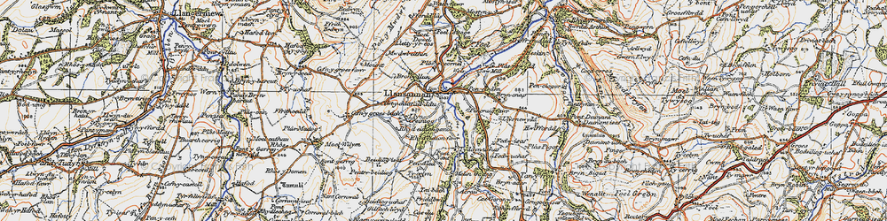Old map of Acrau in 1922