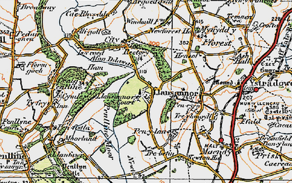 Old map of Llansannor in 1922