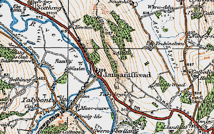 Old map of Llansantffraed in 1919