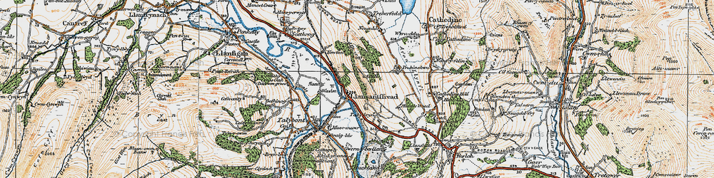 Old map of Llansantffraed in 1919