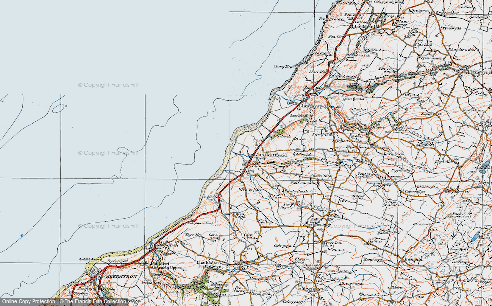 Old Map of Llansantffraed, 1922 in 1922