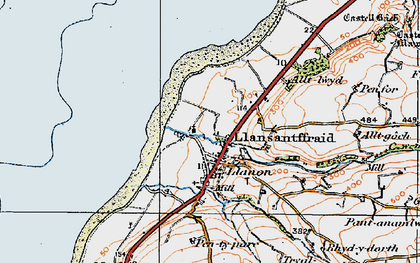 Old map of Llansantffraed in 1922