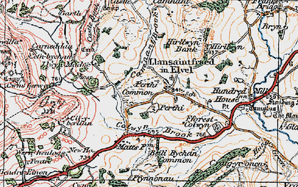 Old map of Llansantffraed-in-Elwel in 1920