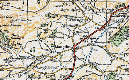 Old map of Llansilin in 1921