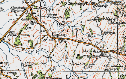 Old map of Llansoy in 1919
