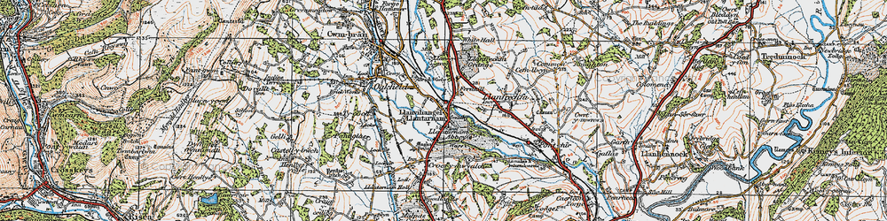 Old map of Llantarnam in 1919
