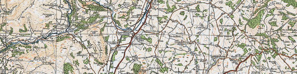 Old map of Llanteems in 1919