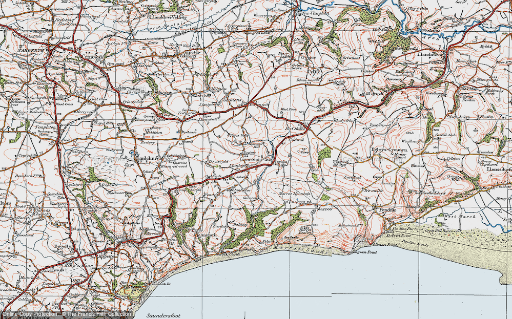 Old Map of Llanteg, 1922 in 1922
