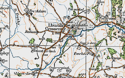 Old map of Llantilio Crossenny in 1919