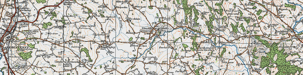 Old map of Llantilio Crossenny in 1919