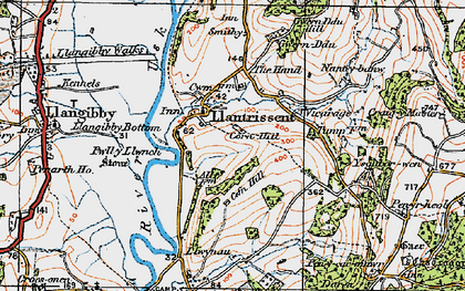 Old map of Llantrisant in 1919