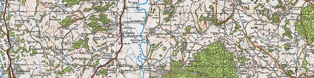 Old map of Llantrisant in 1919