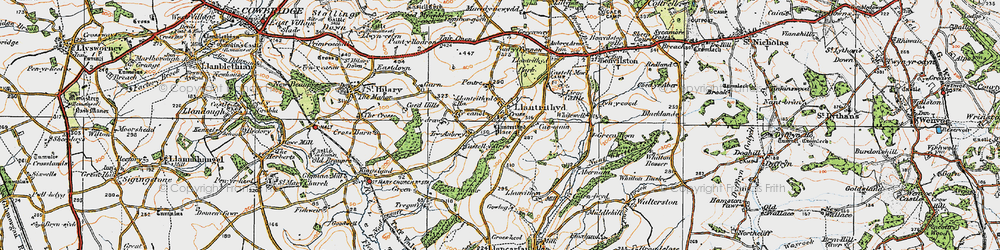 Old map of Llantrithyd in 1922