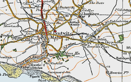 Old map of Llantwit Major in 1922