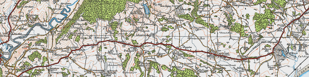Old map of Llanvaches in 1919