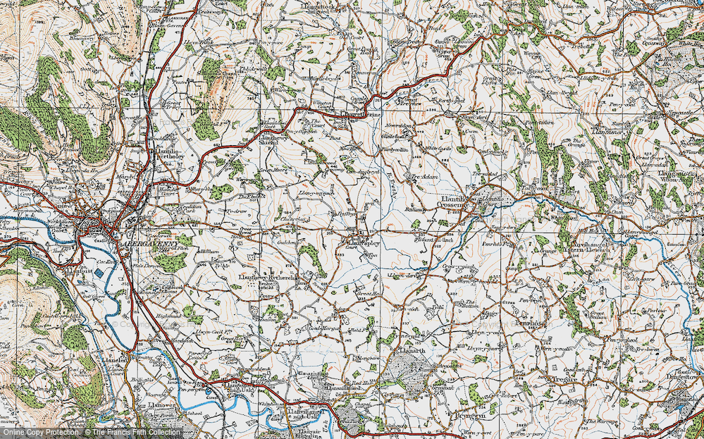 Old Map of Llanvapley, 1919 in 1919