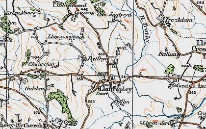 Old map of Llanvapley in 1919