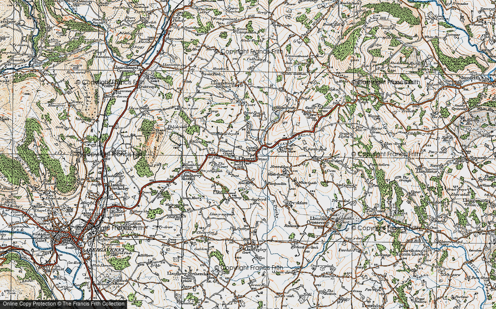 Old Map of Llanvetherine, 1919 in 1919