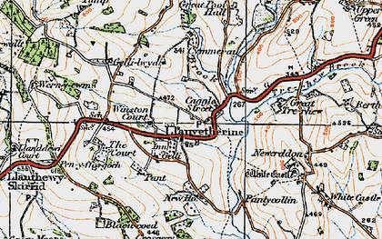 Old map of Llanvetherine in 1919