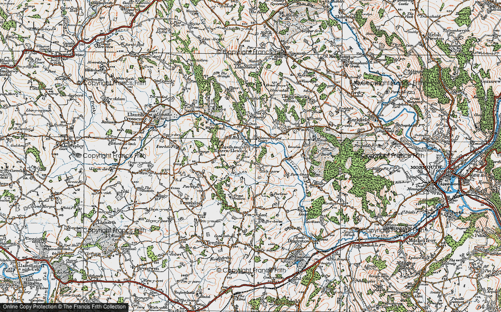 Old Map of Llanvihangel-Ystern-Llewern, 1919 in 1919