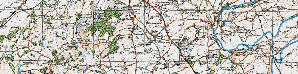 Old map of Llanwarne in 1919