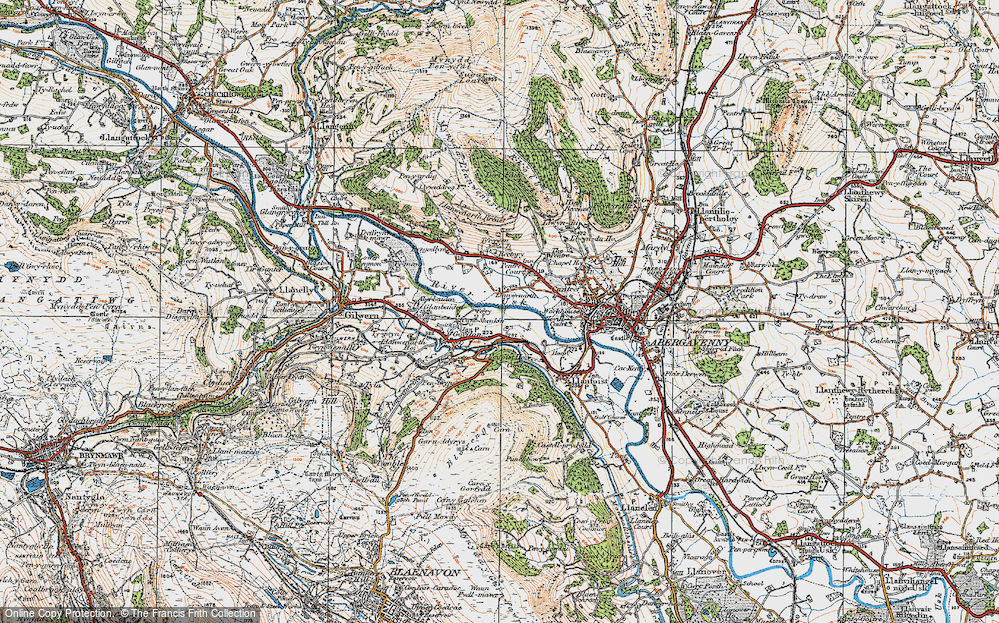 Old Map of Llanwenarth, 1919 in 1919