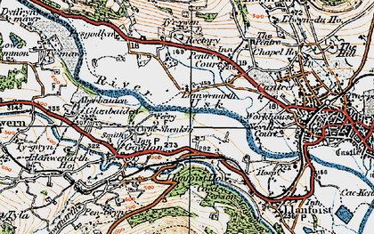 Old map of Llanwenarth in 1919