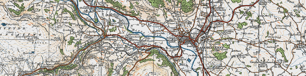 Old map of Llanwenarth in 1919