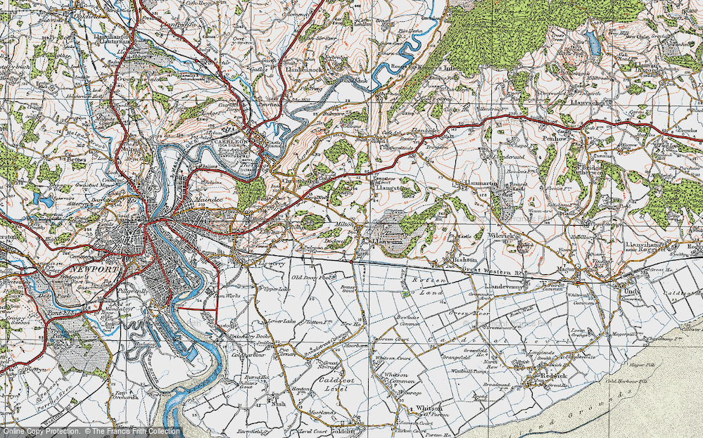 Old Map of Llanwern, 1919 in 1919