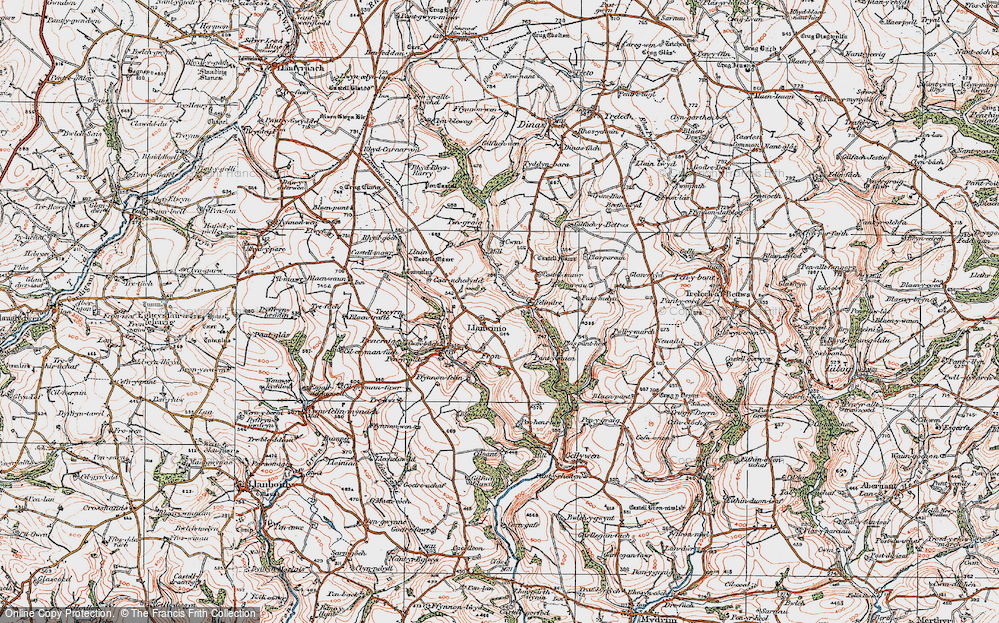 Old Map of Llanwinio, 1922 in 1922