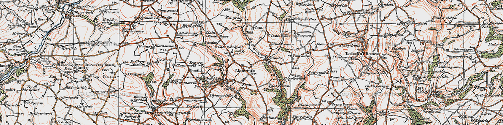 Old map of Llanwinio in 1922