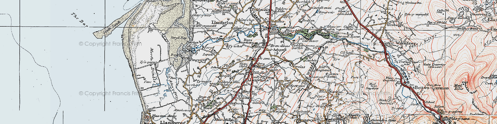 Old map of Llanwnda in 1922