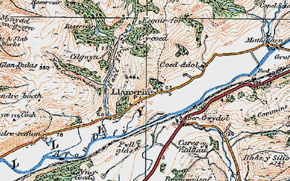 Old map of Aber-Ffrydlan in 1921