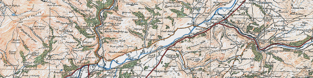 Old map of Aber-Ffrydlan in 1921