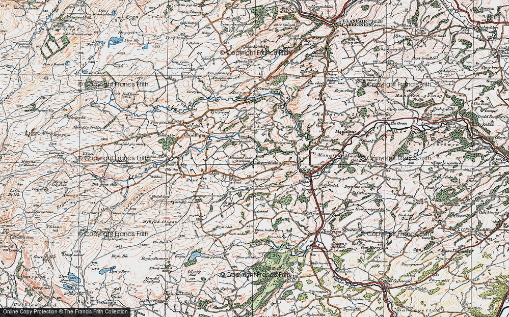 Old Map of Llanwyddelan, 1921 in 1921