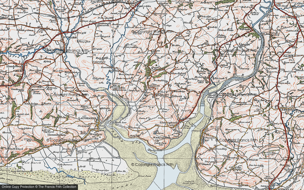 Old Map of Historic Map covering Laques in 1923